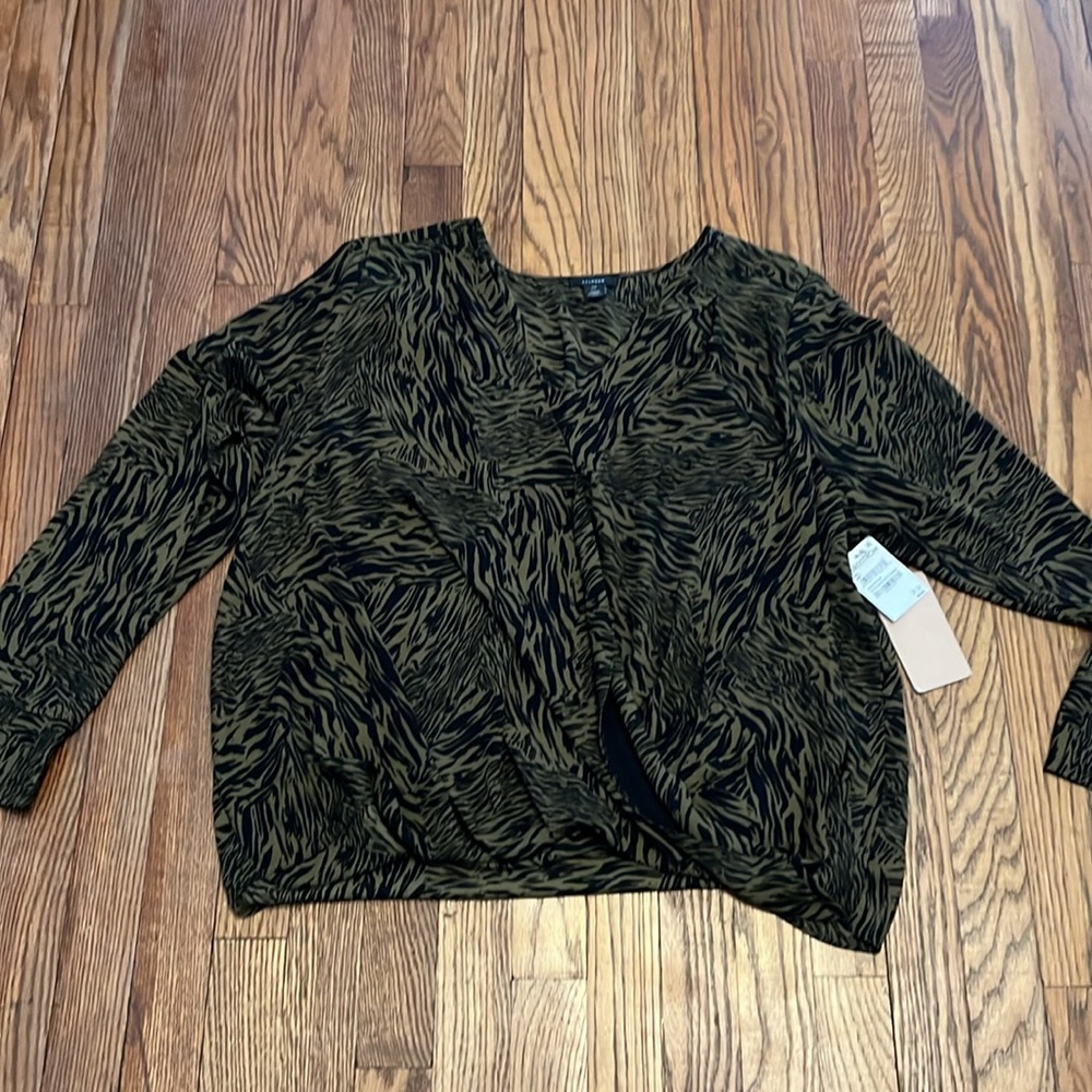 Halogen Zebra Print Blouse XXL NWT